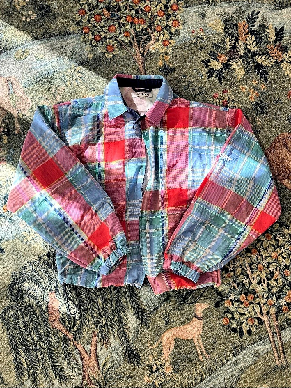 DB Sport Plaid Lightweight Jacket Red & Blue Size XS NWOT